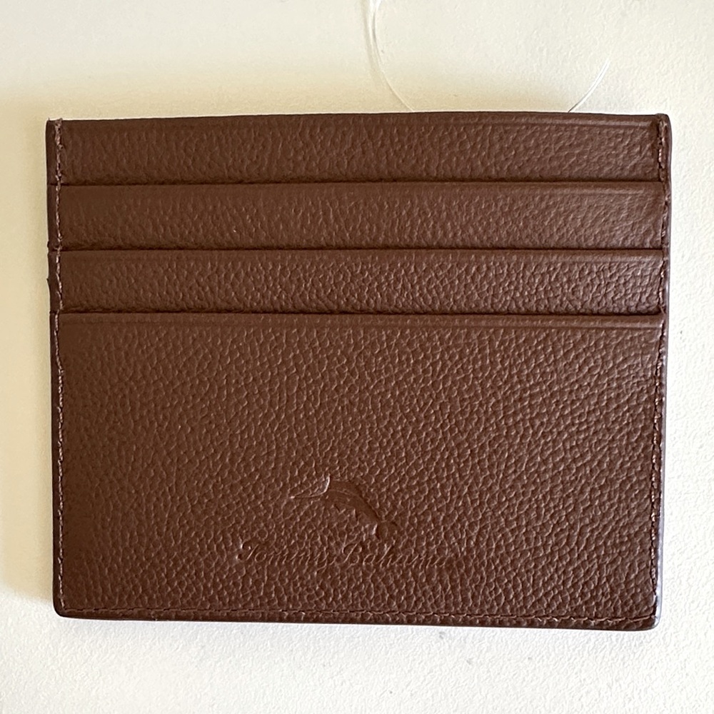 New Tommy Bahama Rich Brown Leather Card Holder